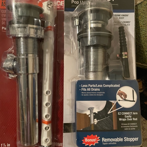 Lot of 2 Pop-up Drain Assemblies DANCO EZ Connect 10692 & ACE Hardware 41698 NEW - Picture 8 of 12